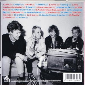 Ein Schwarzweißbild einer CD-Rückseite mit vier Frauen.