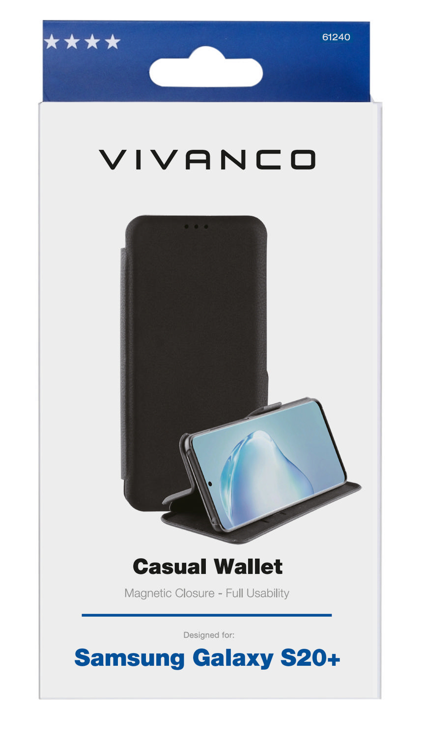 Samsung, S20+, Bookcover, Casual Galaxy Schwarz Wallet, VIVANCO