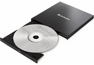 VERBATIM CD/DVD-Brenner Slimline, USB 3.2, Extern, Schwarz