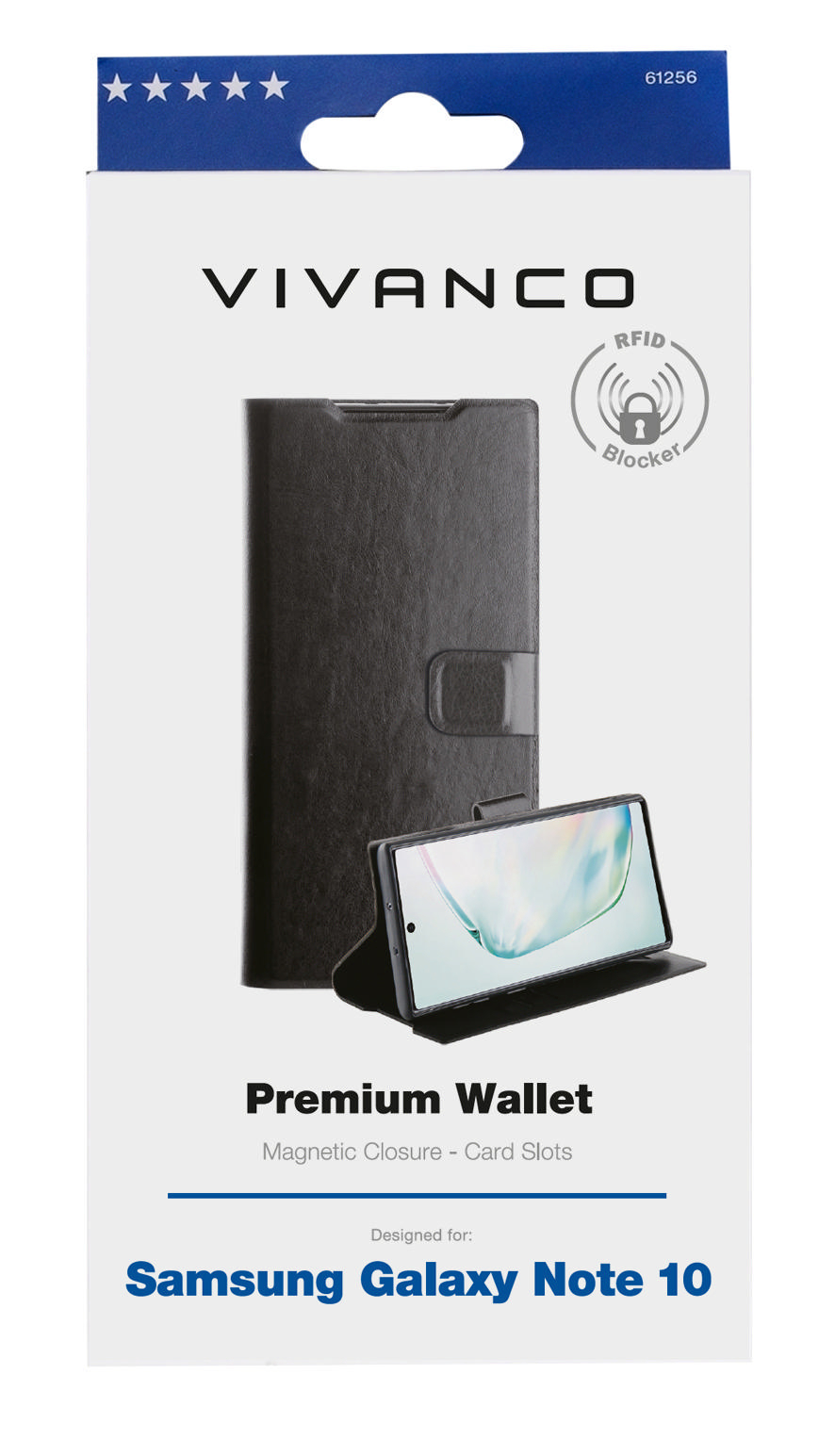 VIVANCO Premium Wallet, Bookcover, Samsung, Schwarz Galaxy Note 10