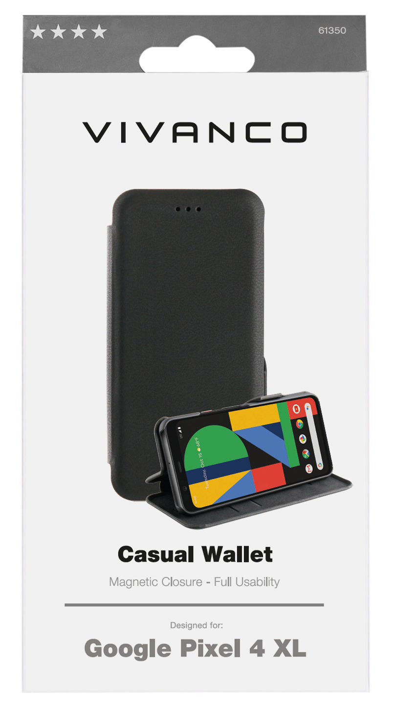 VIVANCO Casual Wallet, 4XL, Bookcover, Google, Schwarz Pixel