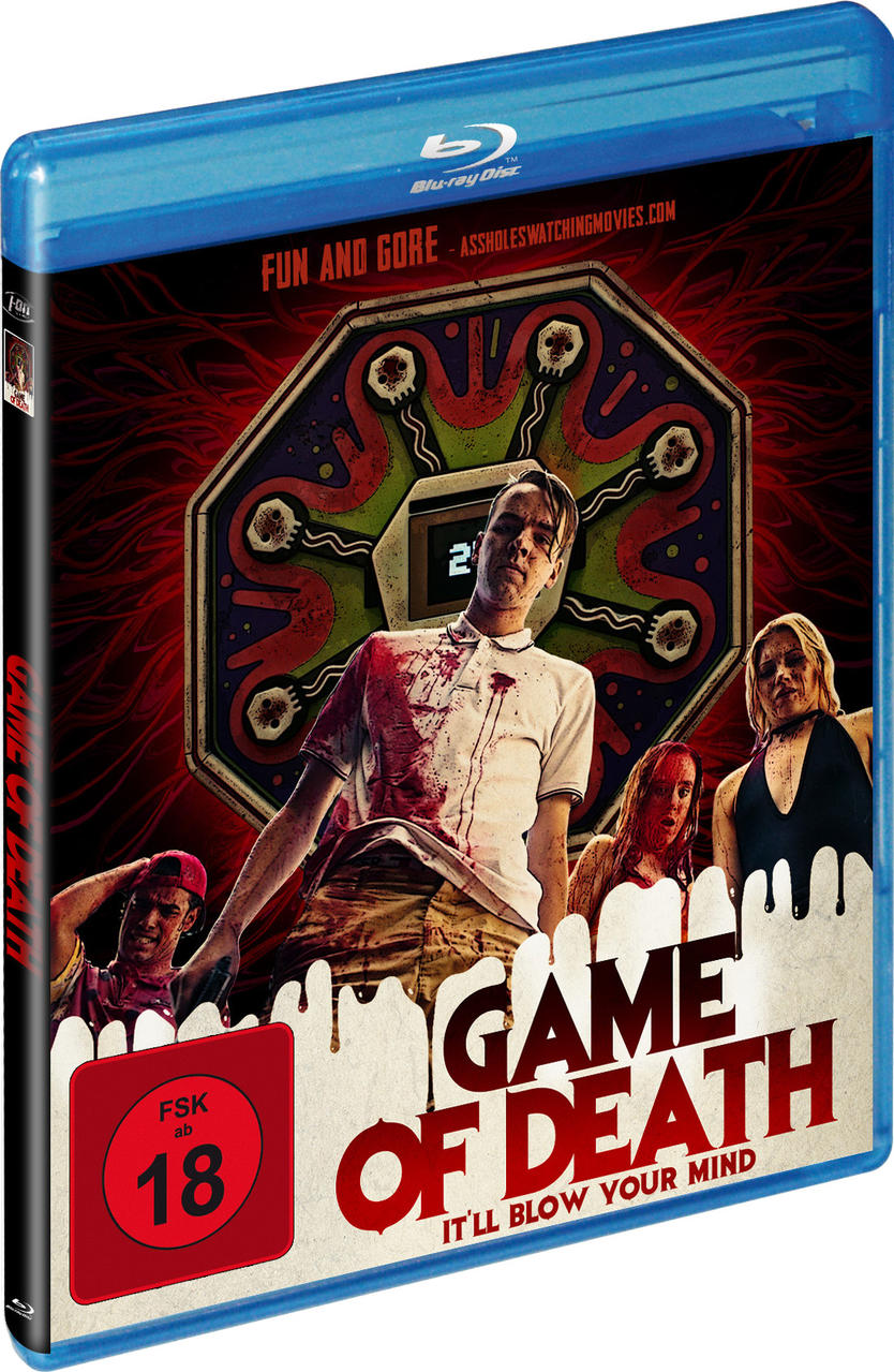 Blu-ray-Hülle mit Filmplakat-Illustration.