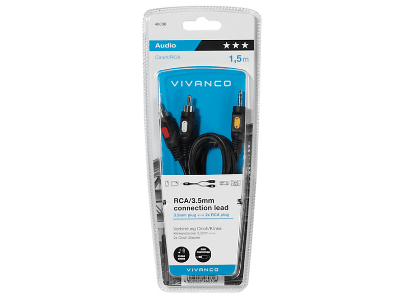 Vivanco 46030 Cinch/ 3,5mm Klinkenadapter, 1,5m; Audio Kabel — Foto 2 von 2