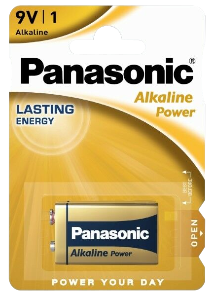 PANASONIC Alkaline Power 9V blokk alkáli/tartós elemcsomag (6LR61APB-1BP)