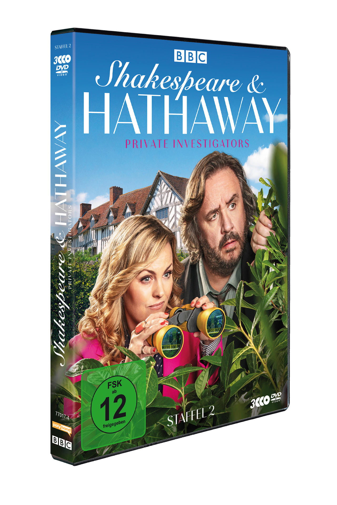 DVD-Hülle mit zwei Personen. Der Titel ist 'Shakespeare & Hathaway: Private Investigators'.