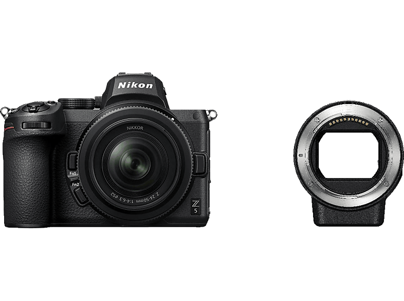 NIKON Z5 Kit + FTZ Adapter Systemkamera mit Objektiv 24-40 mm, 8 cm ...