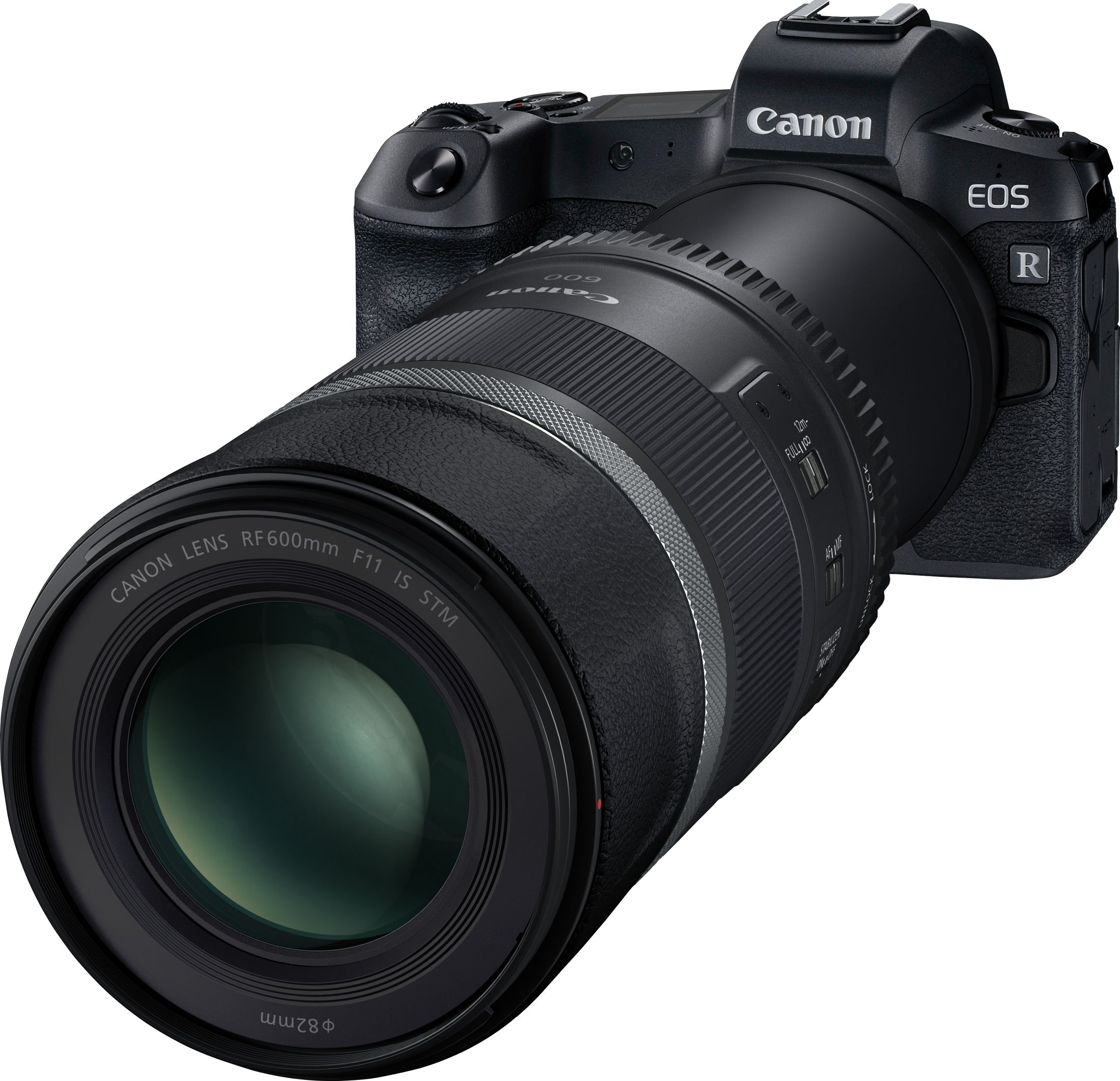 Appareil photo Canon EOS R noir avec objectif RF600mm F11 IS STM.