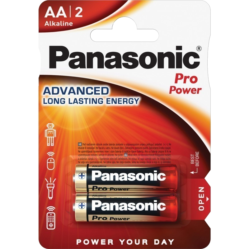 PANASONIC Pro Power AA ceruza 1.5V szupertartós alkáli elemcsomag 2db (LR6PPG-2BP)