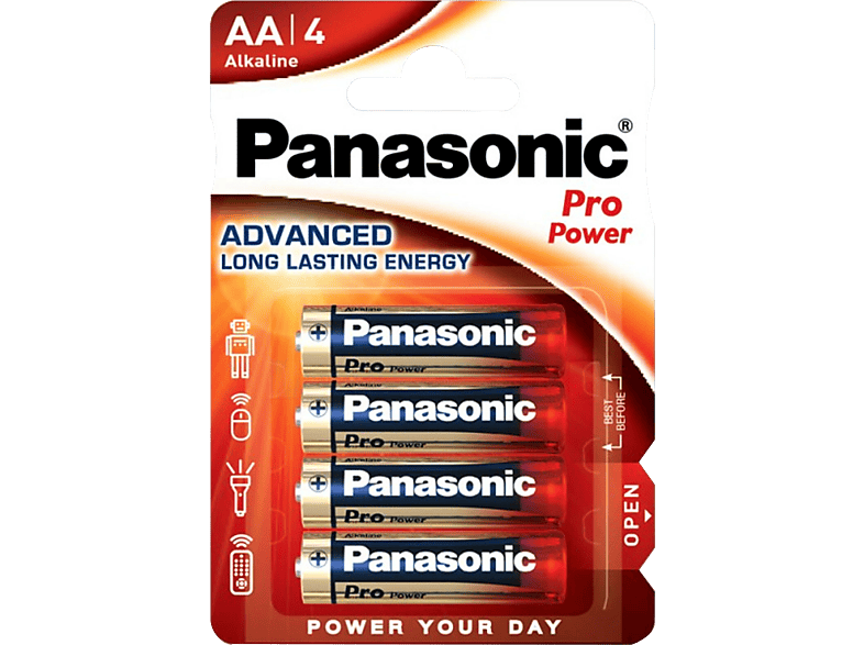 PANASONIC Pro Power AA ceruza 1.5V szupertartós alkáli elemcsomag 4db (LR6PPG-4BP)