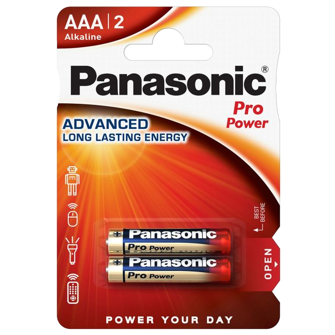PANASONIC Pro Power AAA mikro 1.5V szupertartós alkáli elemcsomag 2db (LR03PPG-2BP)