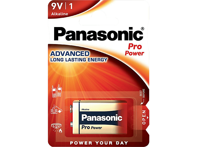 PANASONIC Pro Power 9V blokk szupertartós alkáli elemcsomag 1db (6LR61PPG-1BP)