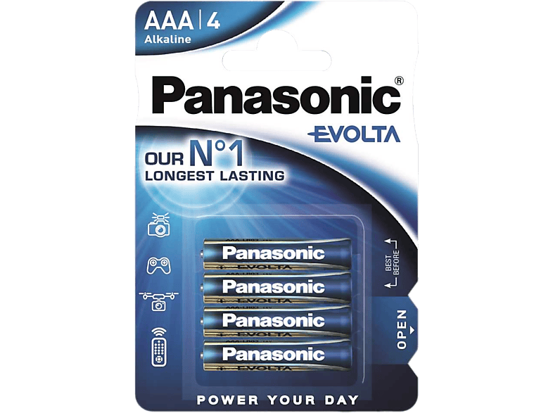 PANASONIC EVOLTA AAA mikro 1.5V szupertartós alkáli elemcsomag 4db/csomag (LR03EGE-4BP)