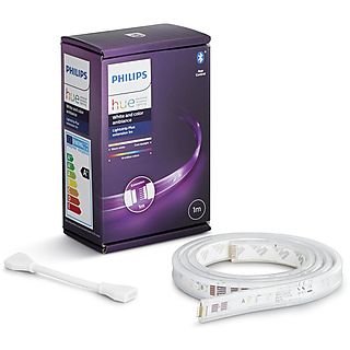 Luces LED - Philips Hue Lightstrip Plus extensión 1 metro, Tira LED, 11,5 W, Control Bluetooth, Multicolor