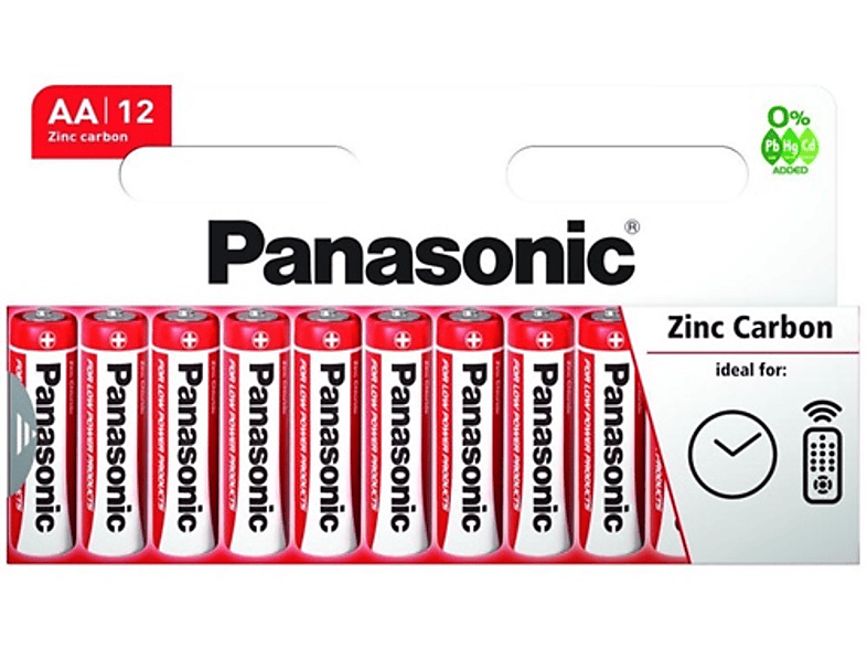 PANASONIC Red Zinc AA ceruza 1.5V cink-carbon tartós elem 12db (R6R/12HH)