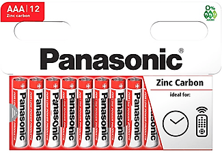 PANASONIC Red Zinc AAA mikro 1.5V cink-carbon tartós elem 12db (R03R/12HH)