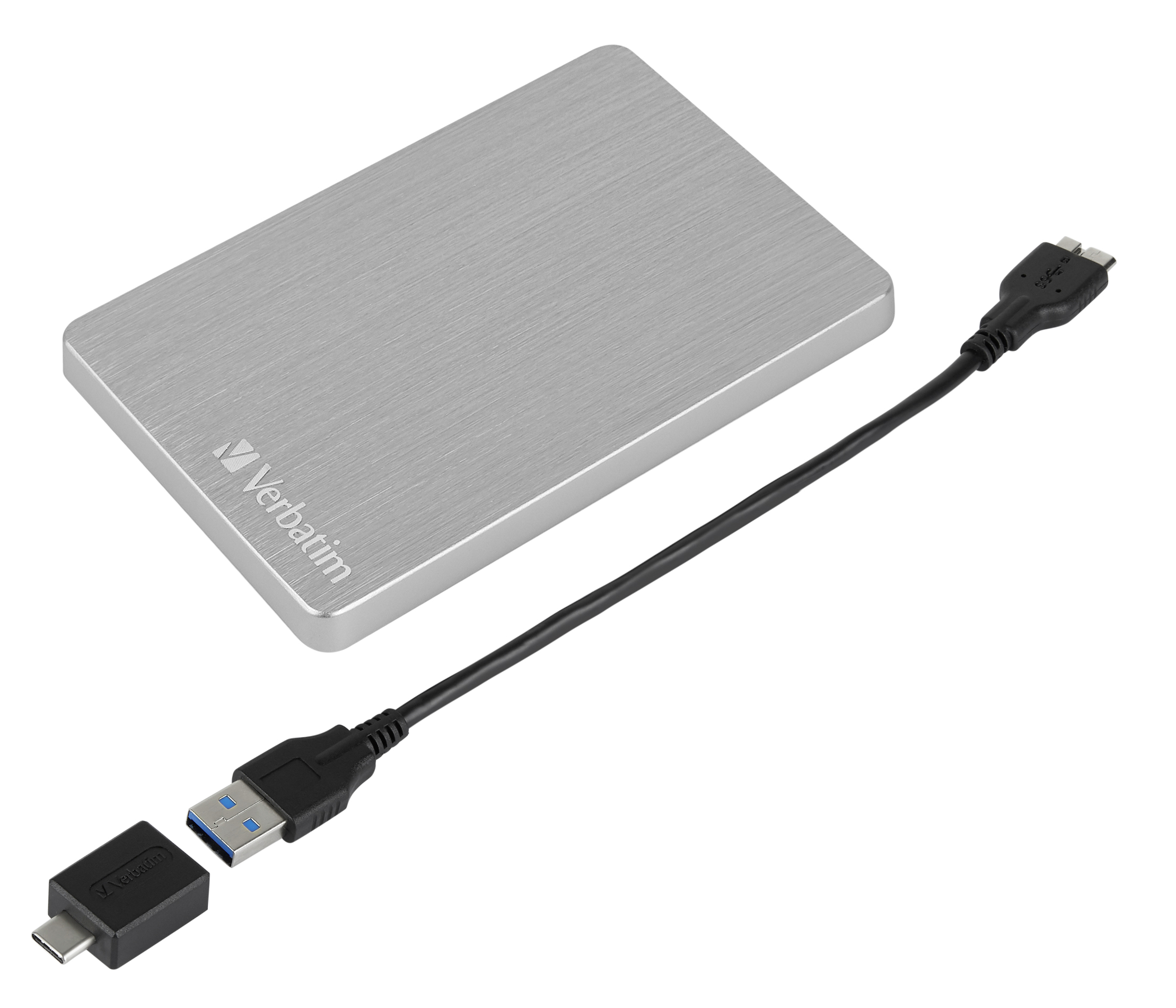 VERBATIM Verbatim Store n Go 2.5" ALU 2TB USB 3.2 Gen 1  Festplatte, 2 TB HDD, 2,5 Zoll, extern, Silber