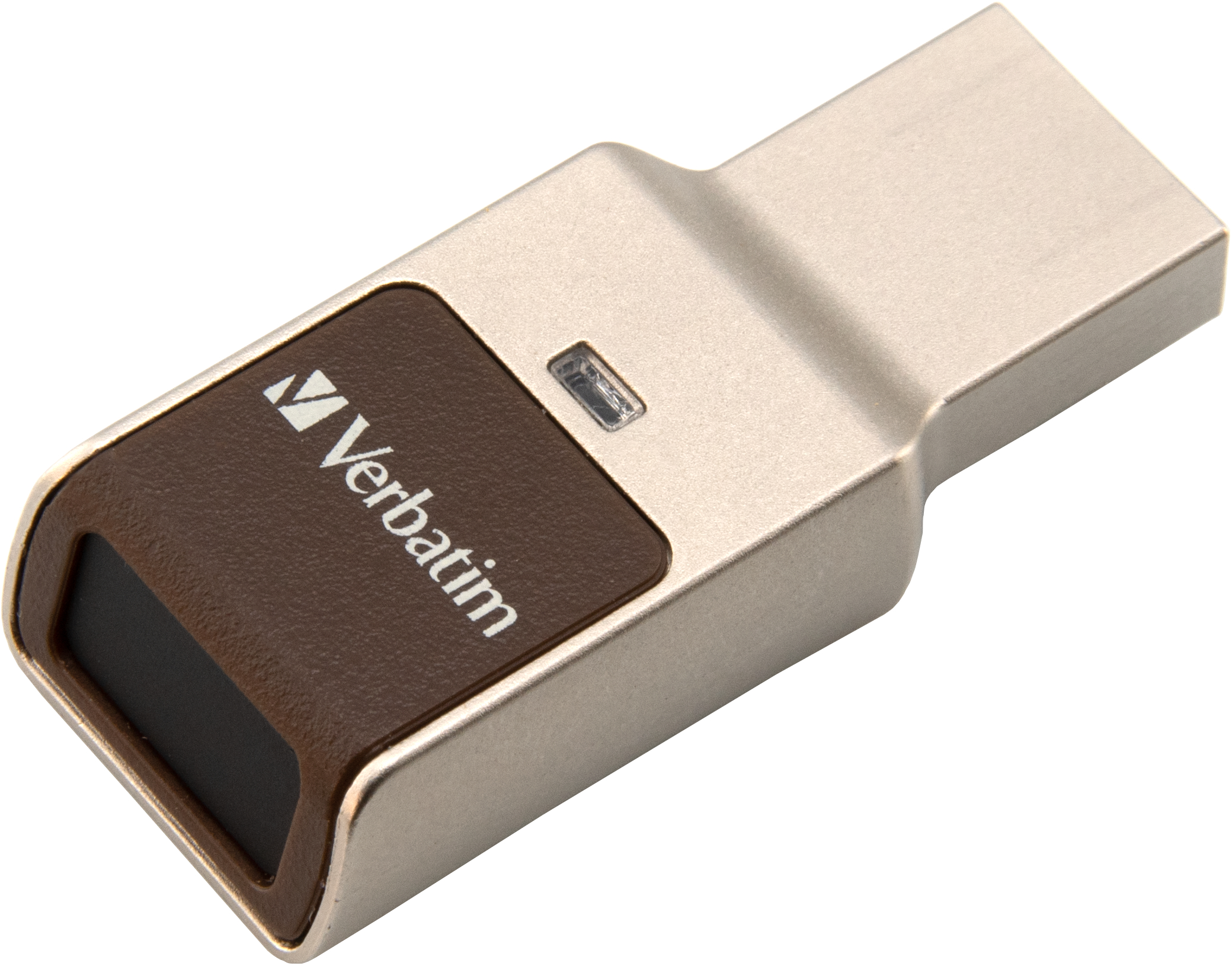 VERBATIM Fingerprint Secure USB-Stick, 128 GB, 80 MB/s, Braun