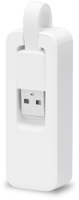Egy fehér USB meghajtó hurokkal, oldalról nézve, fehér, izolált háttérben.