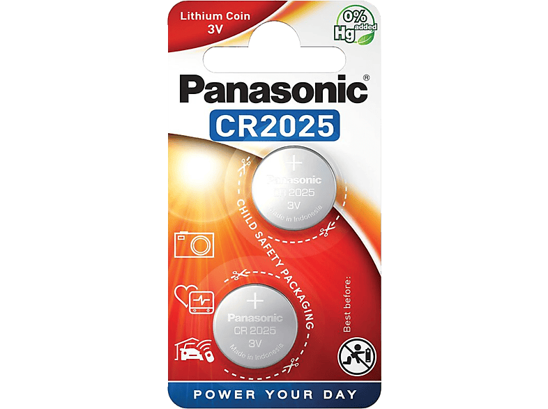 PANASONIC 3V lítium gombelem 2db (CR-2025L/2BP)