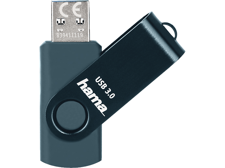 Thumbnail - HAMA Rotate USB-Stick, 256 GB, 90 MB/s, Petrol Blau