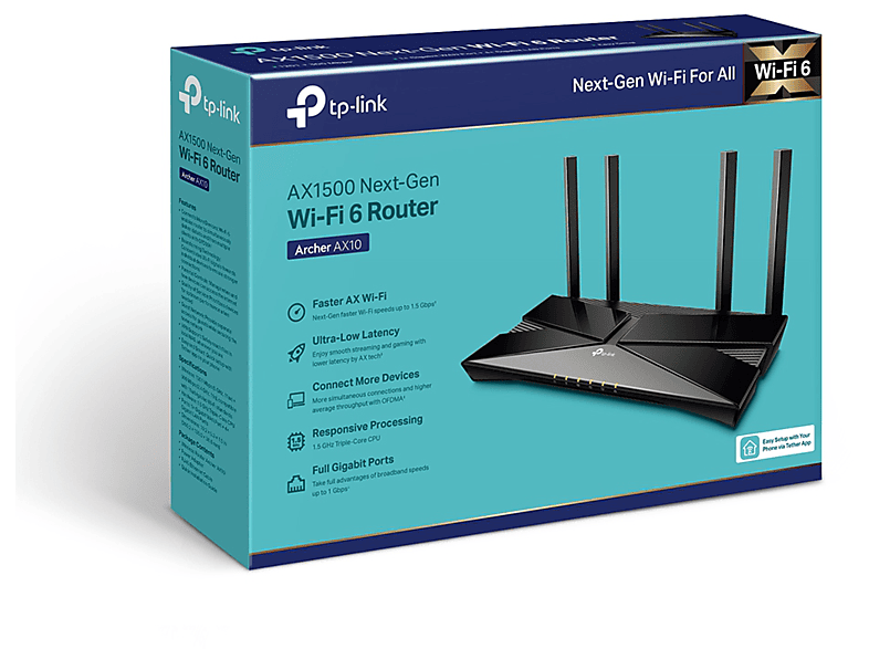 TP-LINK Archer AX10 AX1500 Wi-Fi 6 Router Siyah_6