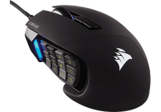 CORSAIR Scimitar ELITE RGB Oyuncu Mouse, 18.000 DPI Optik Sensör, 17 Adet Programlanabilir Tuş, Siyah (CH-9304211-EU)