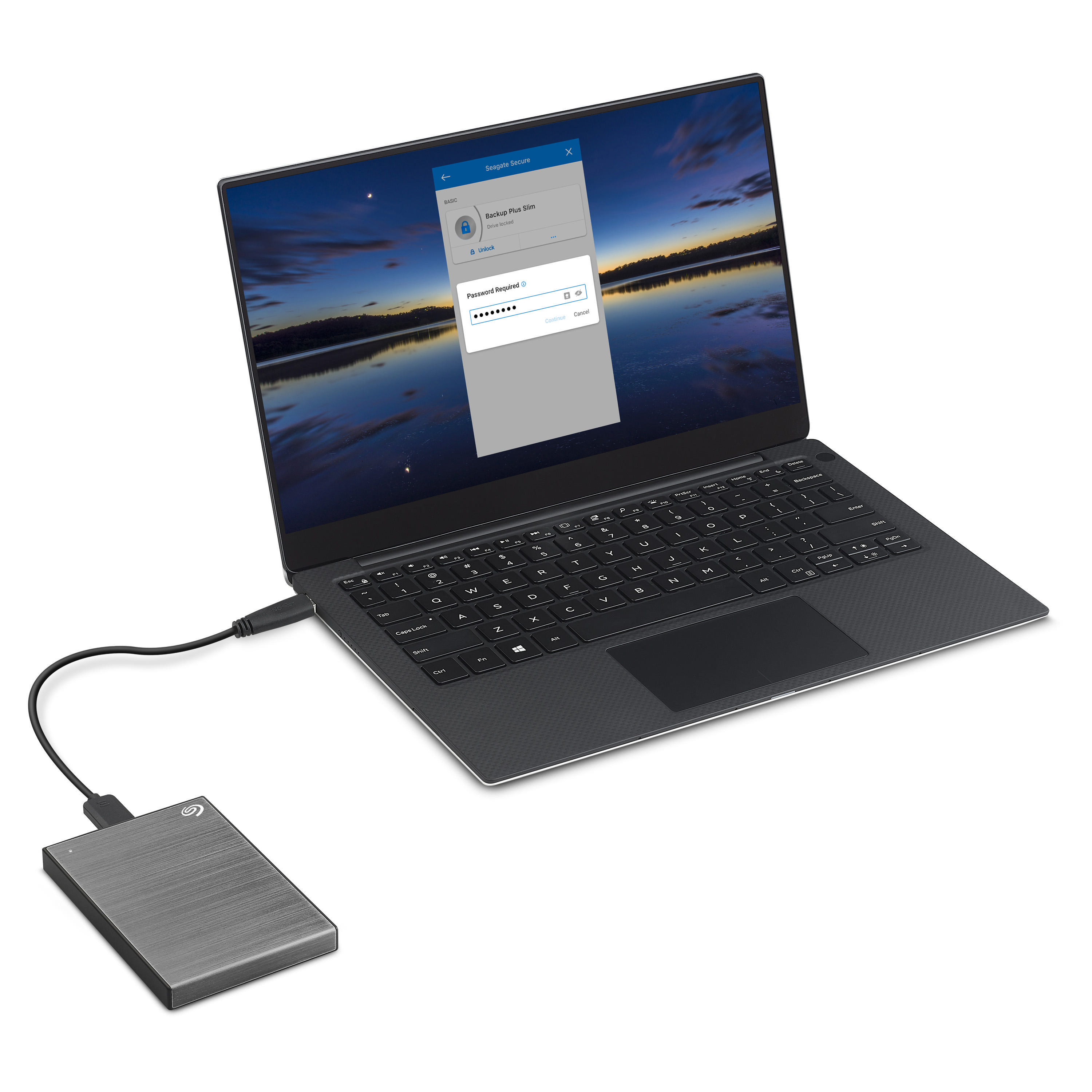 SEAGATE Backup Plus Slim Festplatte, 2 TB HDD, 2,5 Zoll, extern, Grau