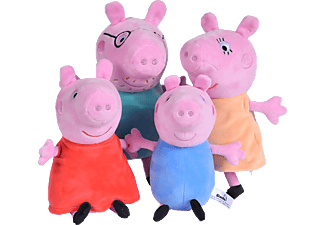 SIMBA TOYS Peppa Pig 4-tlg. Familienset im Auto Plüschfiguren Mehrfarbig