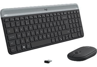 LOGITECH MK470 Slim vezetéknélküli egér és billentyűzet, graphite US layout (920-009204)