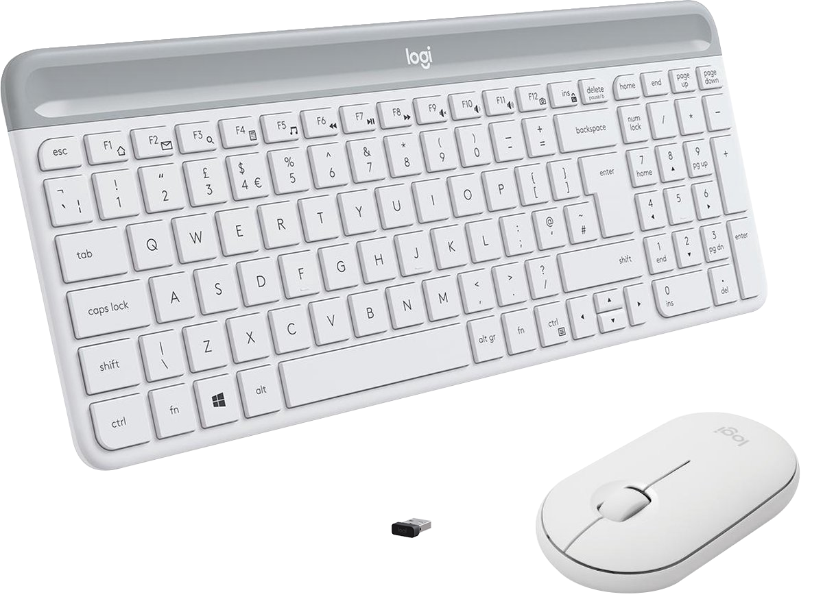 LOGITECH MK470 Slim vezetéknélküli egér és billentyűzet, fehér US layout (920-009205)