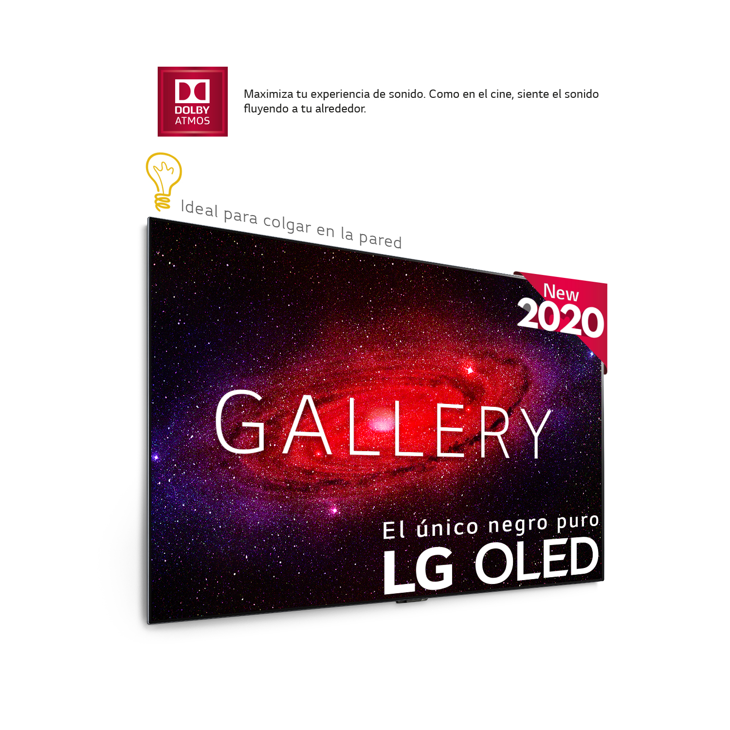 TV OLED 65" - LG OLED65GX6LA, Smart TV OLED 4K, Inteligencia Artificial, 100% HDR, Dolby ATMOS, Bluetooth