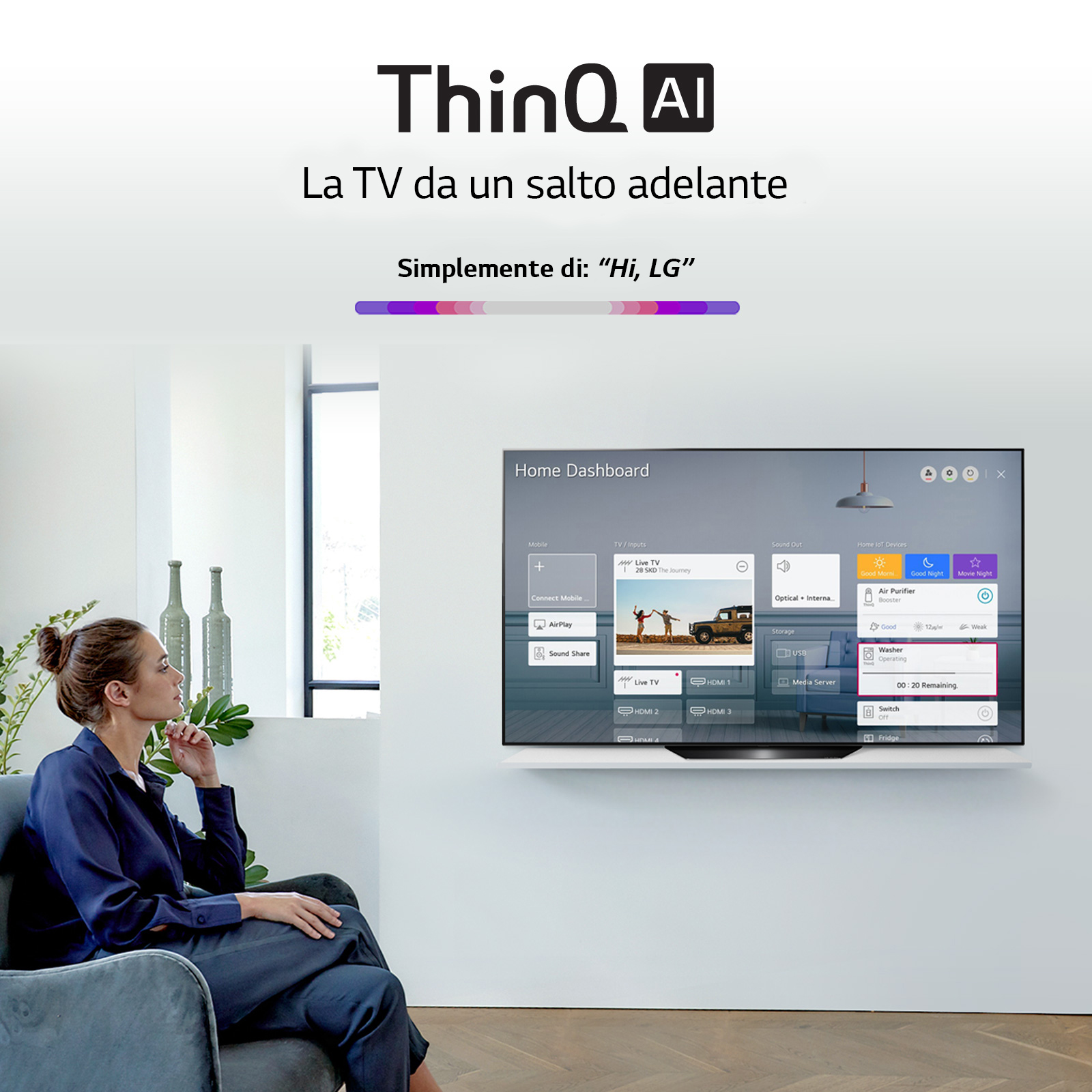 TV OLED 65" - LG OLED65GX6LA, Smart TV OLED 4K, Inteligencia Artificial, 100% HDR, Dolby ATMOS, Bluetooth