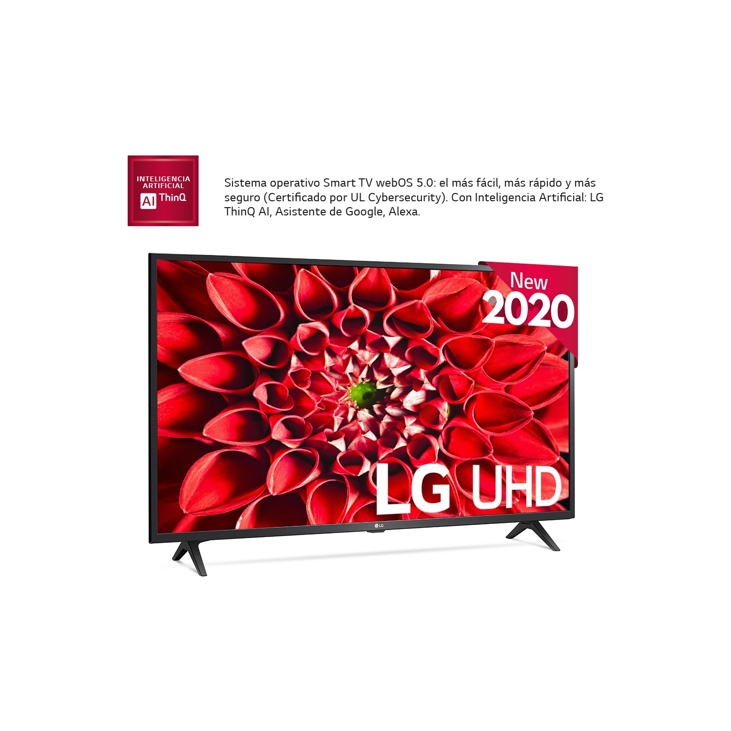 TV LED 43" - LG 43UN73006LC, UHD 4K 3840 x 2160, Smart TV, Bluetooth, WiFi, Asistentes de voz, Negro