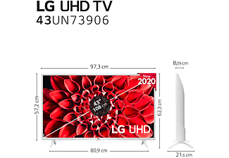 TV LED 43" - LG 43UN73906LE, UHD 4K 3840 x 2160, Smart TV, Bluetooth, WiFi, Asistentes de voz, Blanco