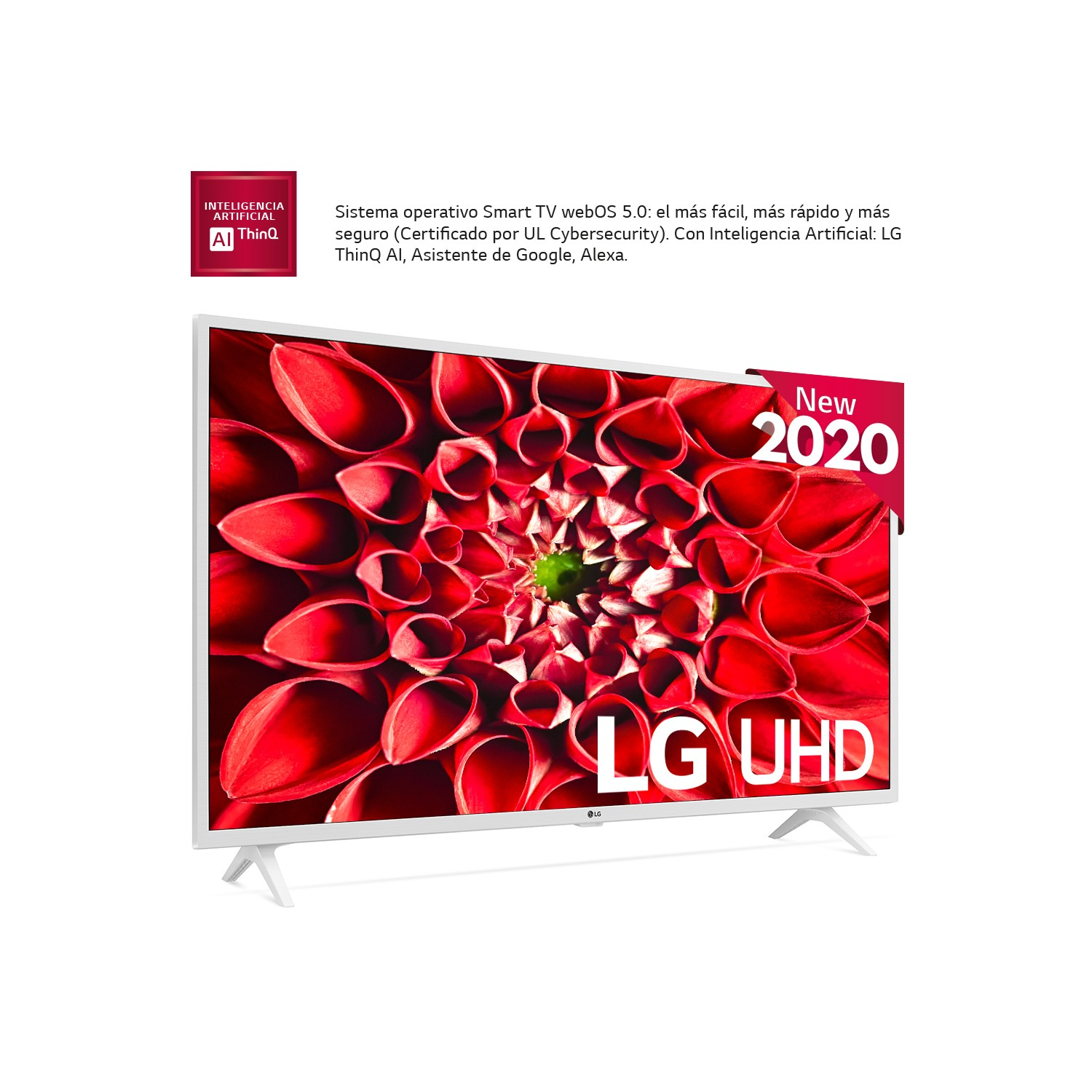TV LED 43" - LG 43UN73906LE, UHD 4K 3840 x 2160, Smart TV, Bluetooth, WiFi, Asistentes de voz, Blanco