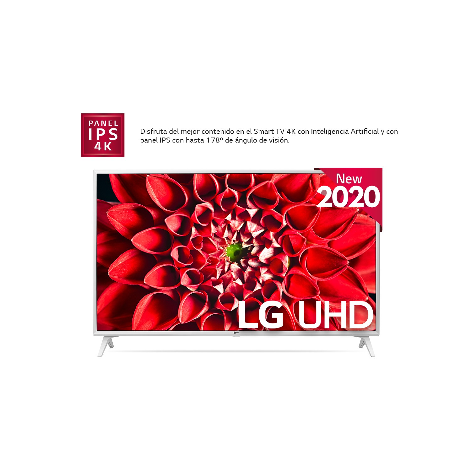 TV LED 49" - LG 49UN73906LE, UHD 4K 3840 x 2160, Smart TV, Bluetooth, WiFi, Asistentes de voz, A, Blanco