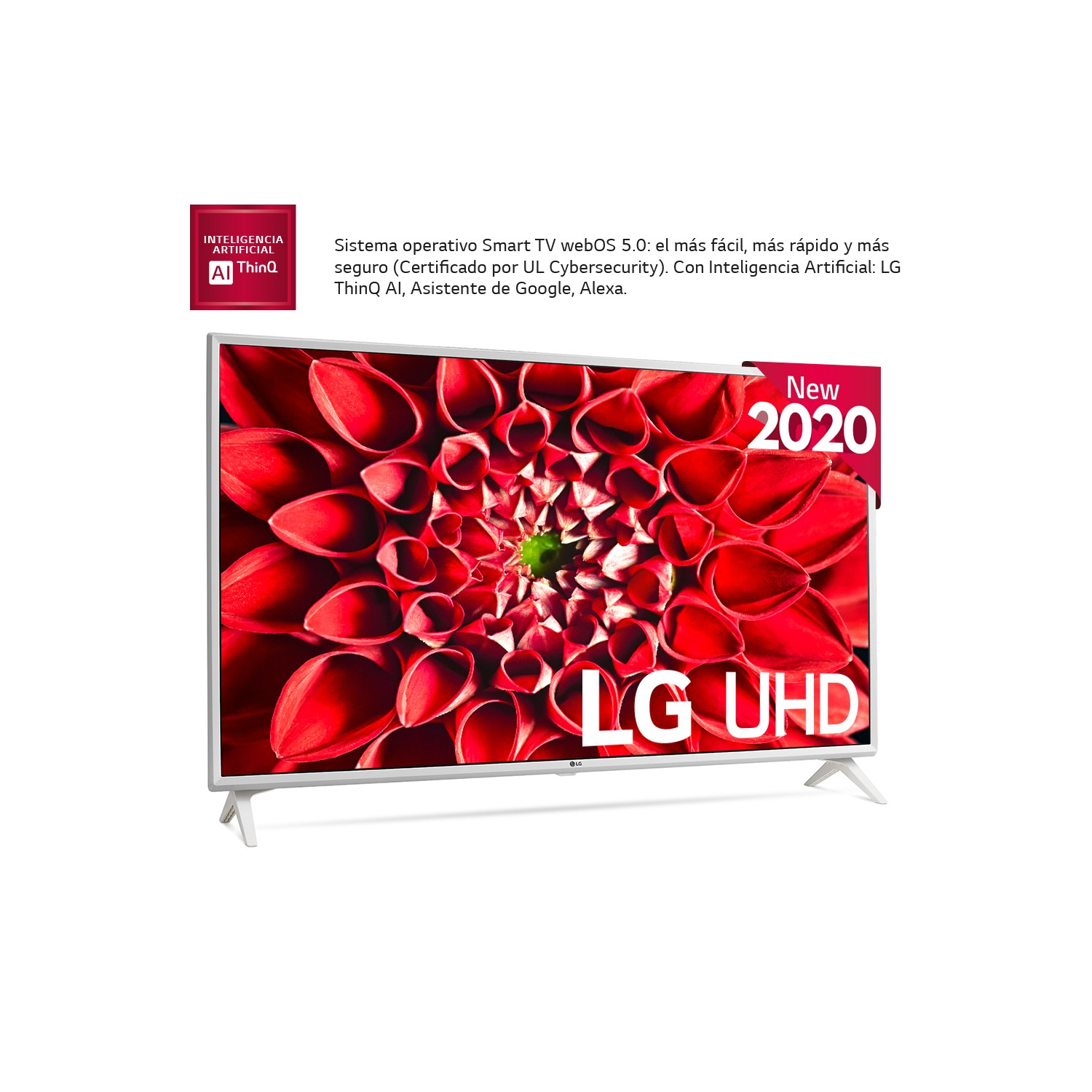 TV LED 49" - LG 49UN73906LE, UHD 4K 3840 x 2160, Smart TV, Bluetooth, WiFi, Asistentes de voz, A, Blanco