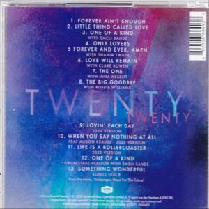 CD-Rückseite mit Songtiteln, blau-violettes Design.