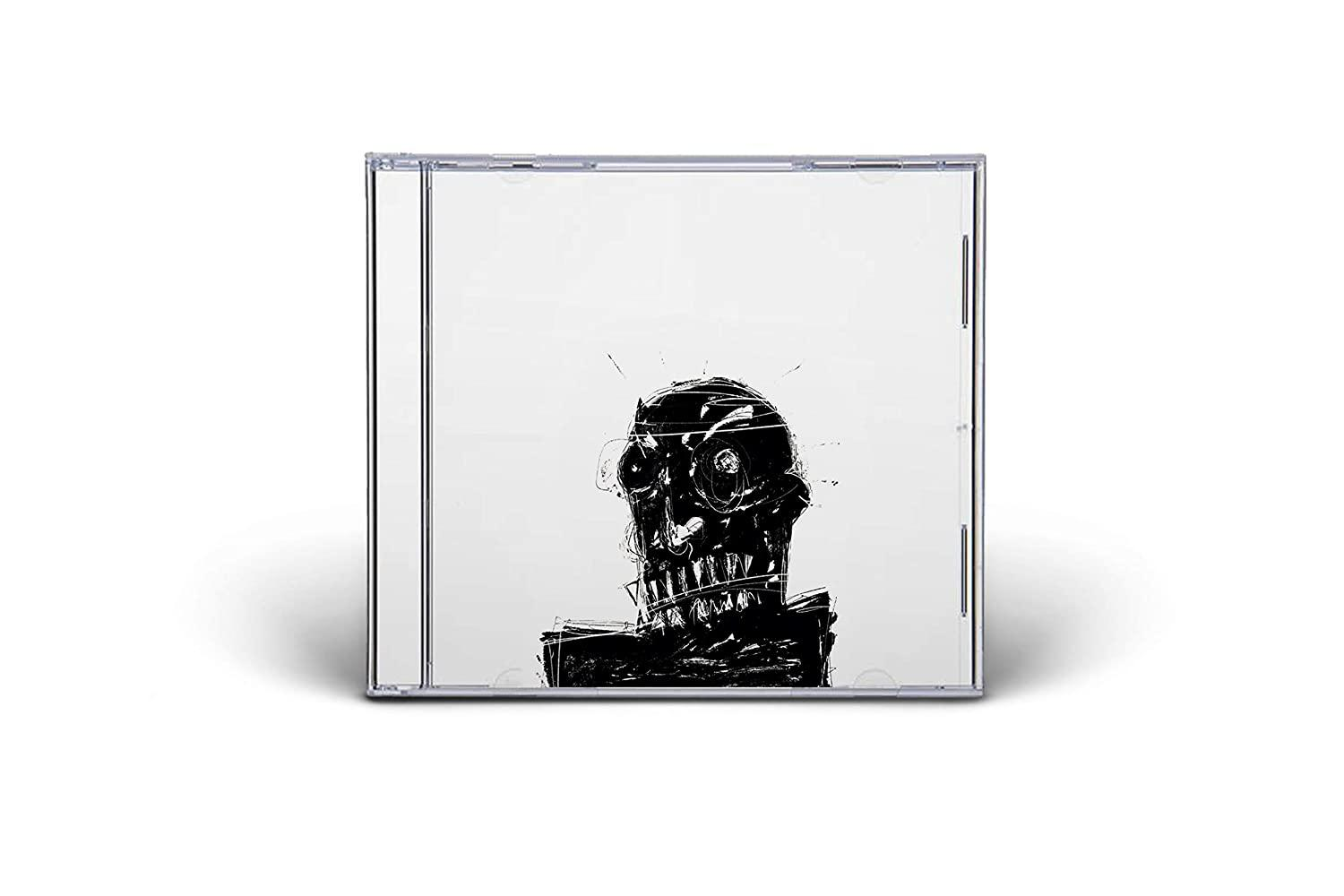 CD-Hülle mit einer schwarz-weißen Schädelzeichnung auf dem Cover.