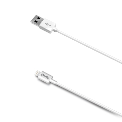 Cable - Celly USBIP52M, De USB a Lightning, 2 m, Blanco