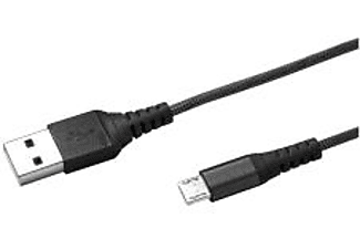 Cable USB - Celly USBMICRONYLBK, De USB A a Micro USB A, 1m, Macho/macho, Negro