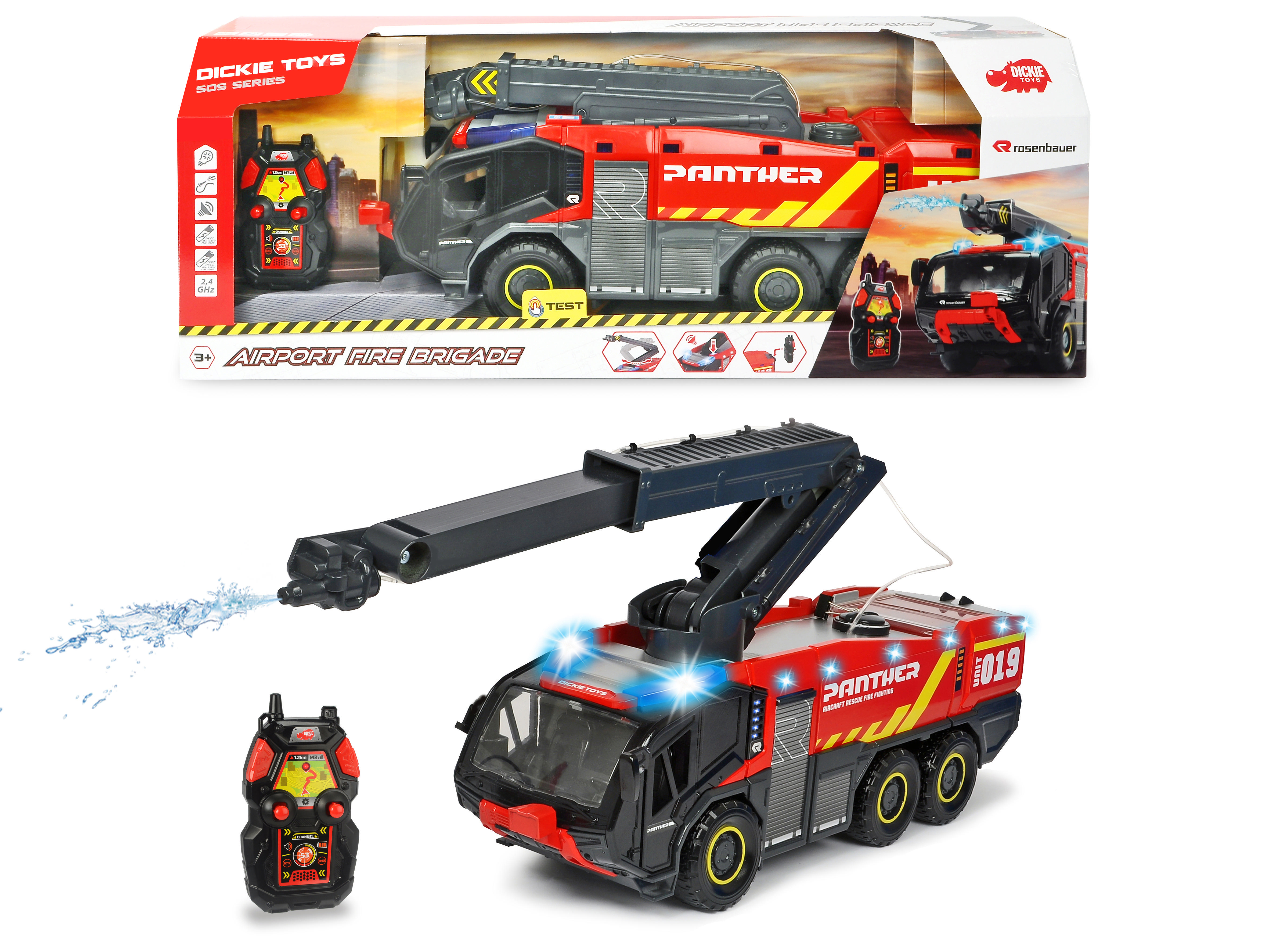 Airport Mehrfarbig/Rot Fire Spielzeugauto DICKIE-TOYS RC R/C Brigade