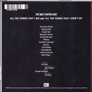 Rückseite der CD mit Titelliste: 'All The Things That I Did and All The Things I Didn't Do'.