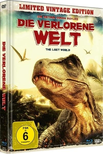 Filmcover: Ein Dinosaurier und eine Dschungelszene mit Titel auf Deutsch.