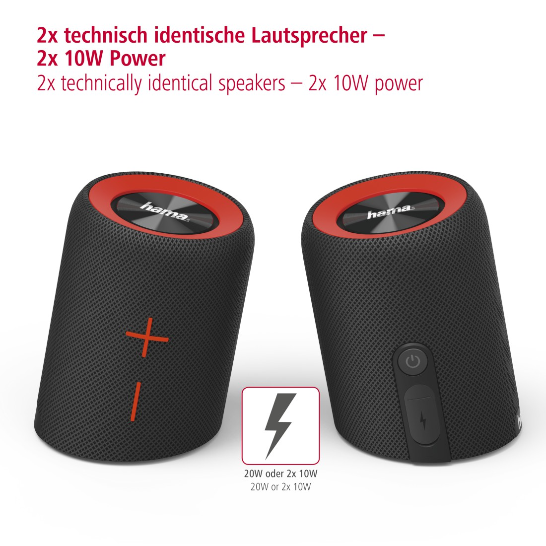 HAMA Soundcup-D Bluetooth Lautsprecher, Schwarz, Wasserfest