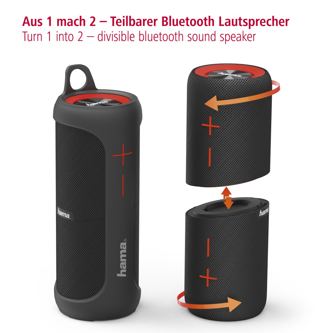 HAMA Soundcup-D Bluetooth Lautsprecher, Schwarz, Wasserfest