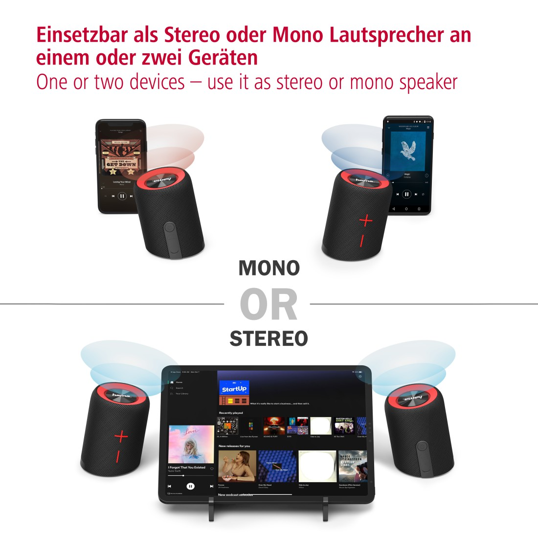 HAMA Soundcup-D Bluetooth Lautsprecher, Schwarz, Wasserfest