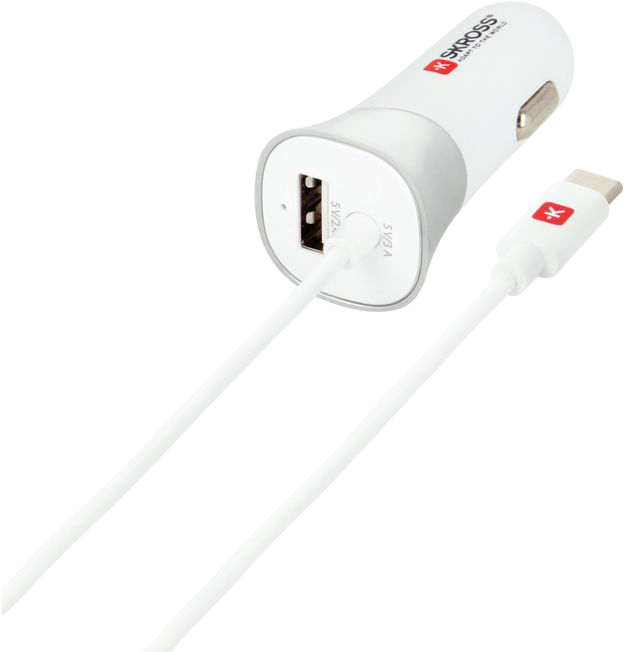 SKROSS USB C kábeles autós töltő csatlakozóval (CARCHARCCAB)