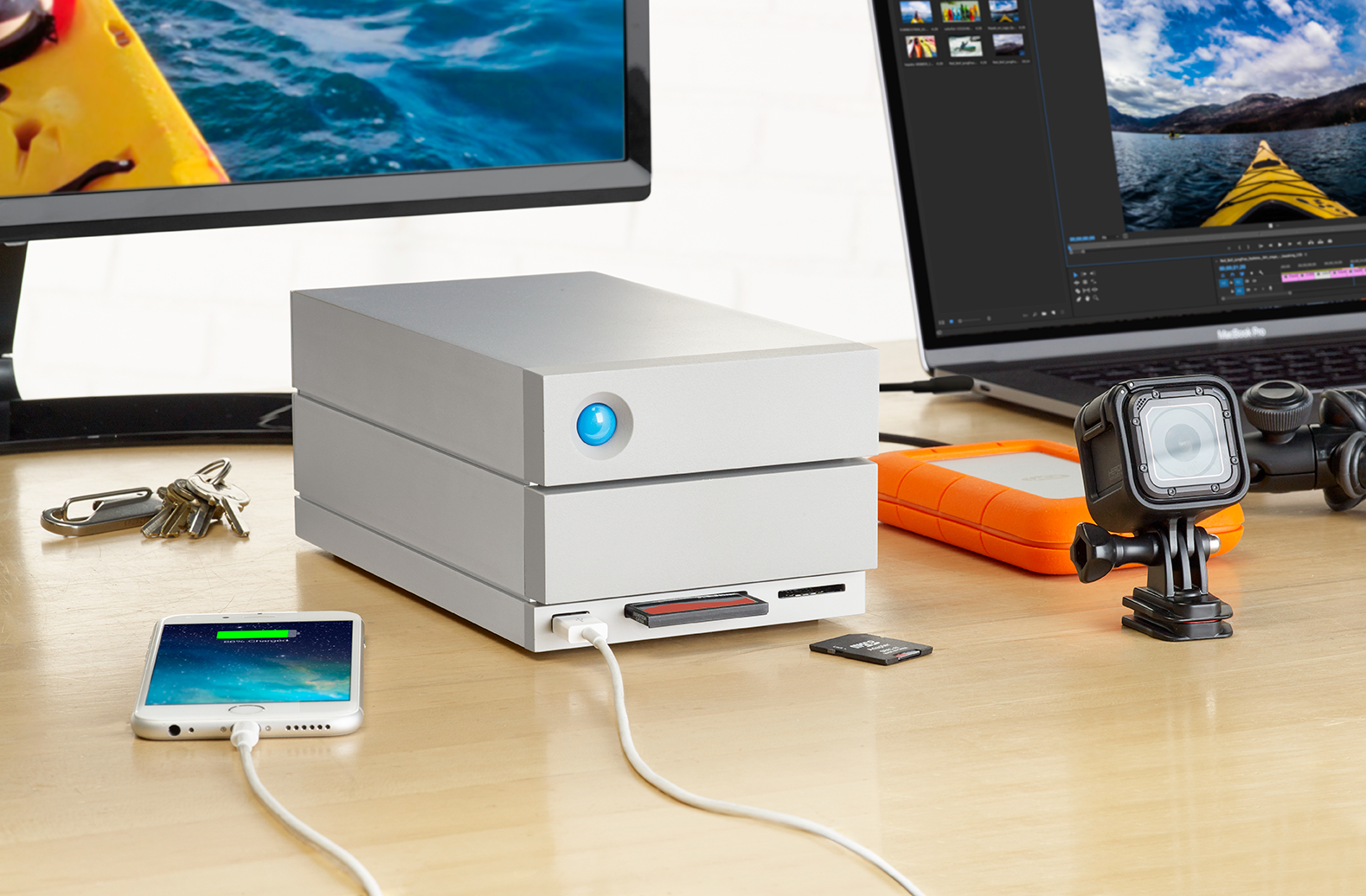 LACIE 2big Dock Thunderbolt 3 Festplatte, 8 TB HDD, extern, Silber