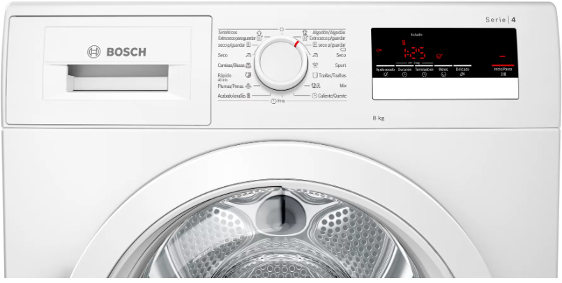 Secadora - Bosch WTR85V90ES, Con bomba de calor, 8 kg, A++, Blanco